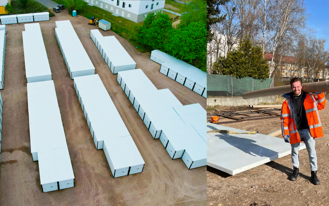 Containerpark-Anlieferung in Berlin, Deutschland
