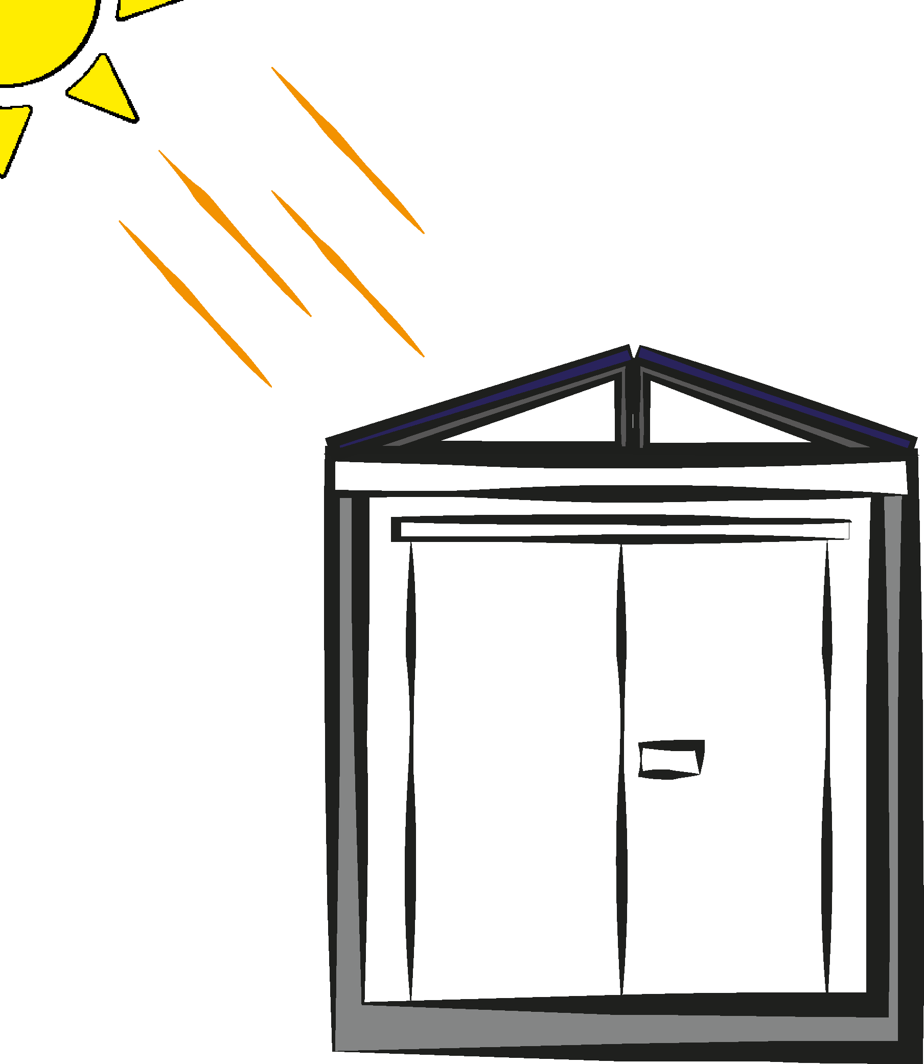 Illustratie z box met zon
